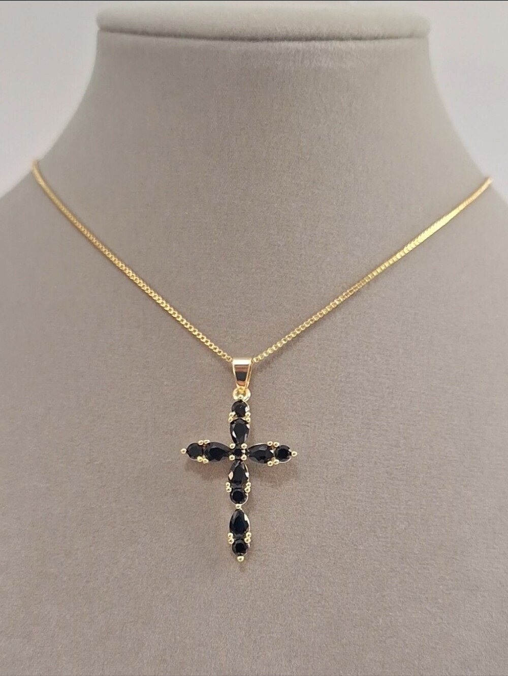 Black Onyx Cross Pendant necklace